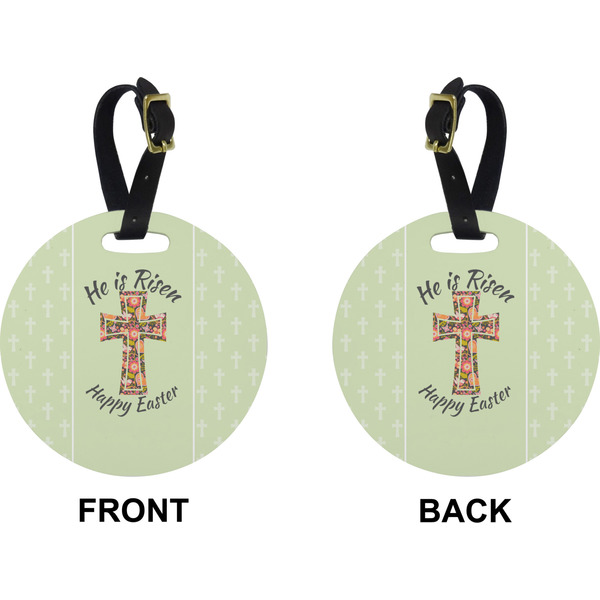 Easter Cross Circle Luggage Tag (Front + Back)