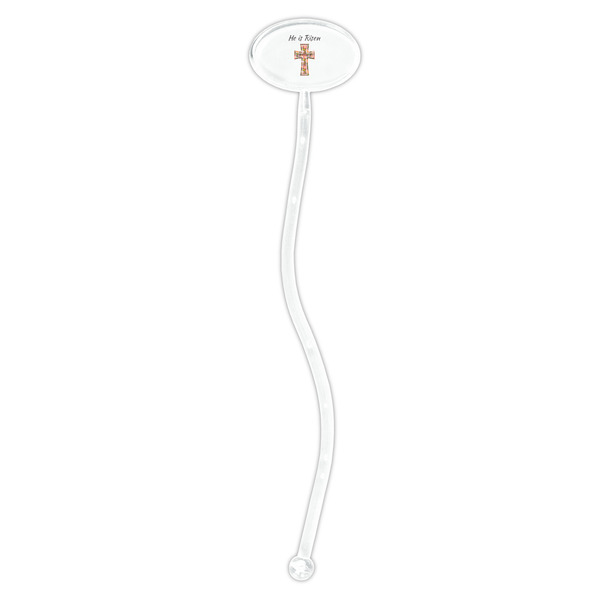 Easter Cross Clear Plastic 7" Stir Stick - Oval - Single Stick