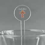 Easter Cross 5.5" Round Plastic Stir Sticks - Clear