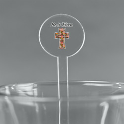 Easter Cross 7" Round Plastic Stir Sticks - Clear