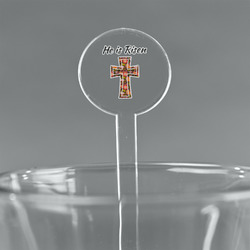 Easter Cross 5.5" Round Plastic Stir Sticks - Clear