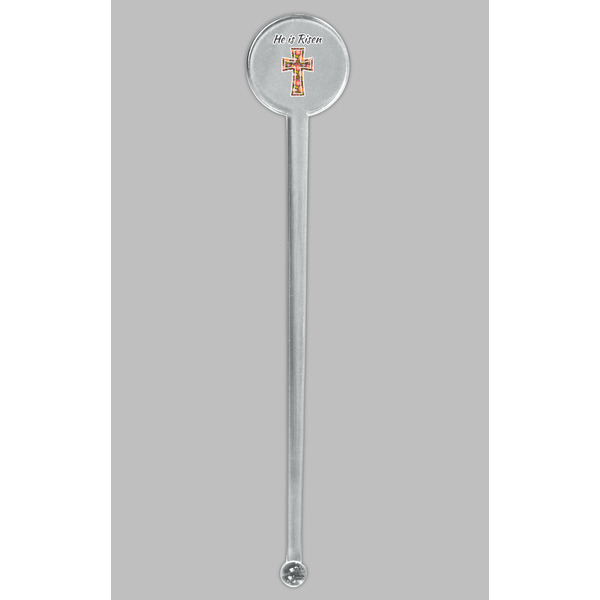 Easter Cross Clear Plastic 7" Stir Stick - Round - Single Stick