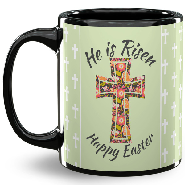 Custom Easter Cross 11 Oz Coffee Mug - Black