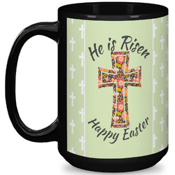 Easter Cross 15 Oz Coffee Mug - Black