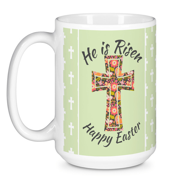 Easter Cross Coffee Mug - 15 oz - White