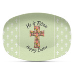 Easter Cross Plastic Platter - Microwave & Oven Safe Composite Polymer