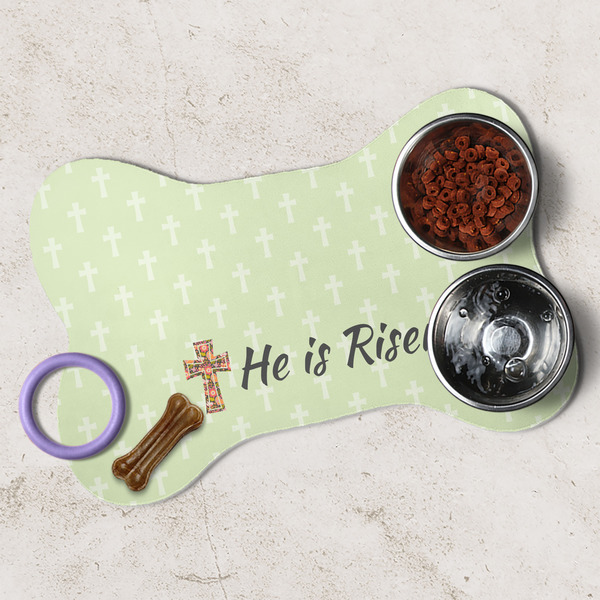 Easter Cross Dog Bone Shaped Mat Lifestyle