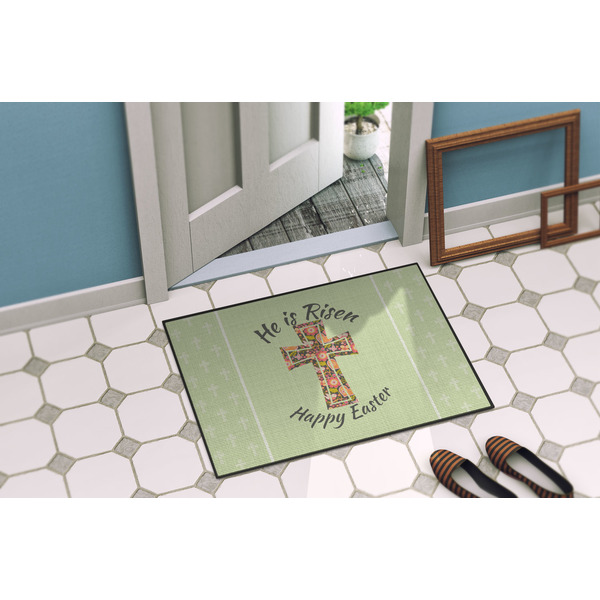 Easter Cross Door Mat Lifestyle