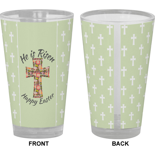 Easter Cross Pint Glass - Full Color - Front & Back Views