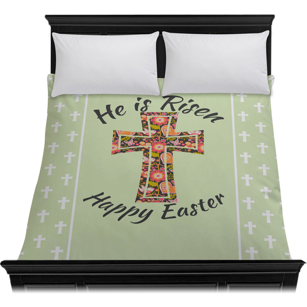 Easter Cross Duvet Cover - Queen - On Bed - No Prop