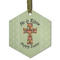 Easter Cross Frosted Glass Ornament - Hexagon