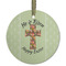Easter Cross Frosted Glass Ornament - Round