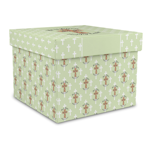 Custom Easter Cross Gift Box with Lid - Canvas Wrapped - Large