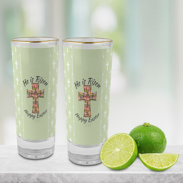 Easter Cross Glass Shot Glass - 2 oz - LIFESTYLE