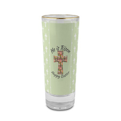 Easter Cross 2 oz Shot Glass -  Glass with Gold Rim - Set of 4