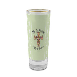 Easter Cross 2 oz Shot Glass -  Glass with Gold Rim - Single