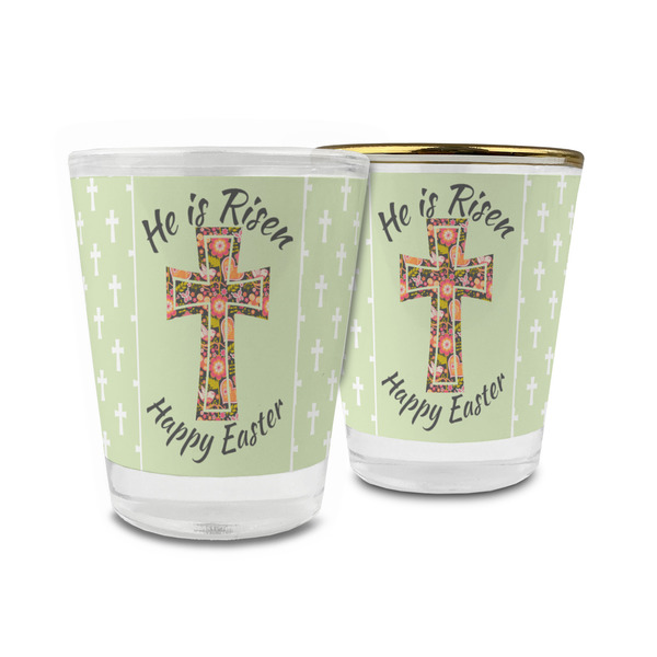 Custom Easter Cross Glass Shot Glass - 1.5 oz