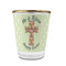 Easter Cross Glass Shot Glass - With gold rim - FRONT