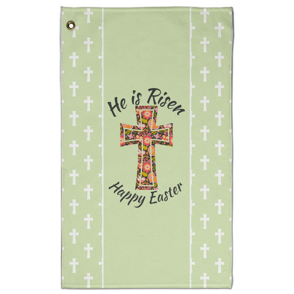 Custom Easter Cross Golf Towel - Poly-Cotton Blend