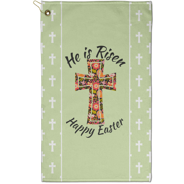 Custom Easter Cross Golf Towel - Poly-Cotton Blend - Small