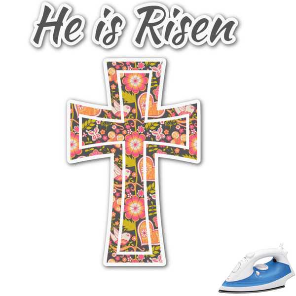 Custom Easter Cross Graphic Iron On Transfer - Up to 6"x6"
