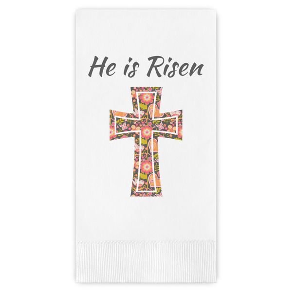 Custom Easter Cross Guest Napkins - Full Color - Embossed Edge