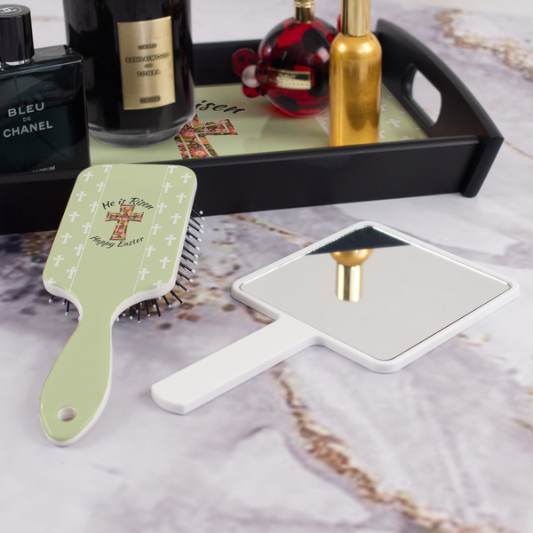 Easter Cross Hair Brush - With Hand Mirror