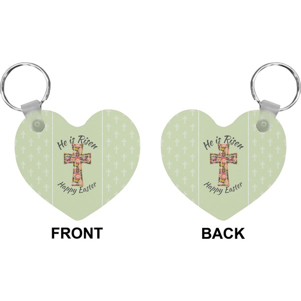 Easter Cross Heart Keychain (Front + Back)