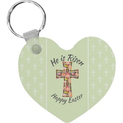 Easter Cross Heart Plastic Keychain