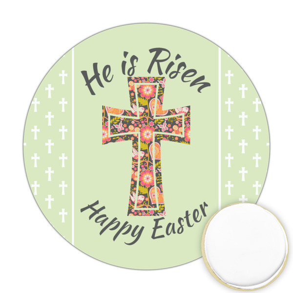 Custom Easter Cross Printed Cookie Topper - Round