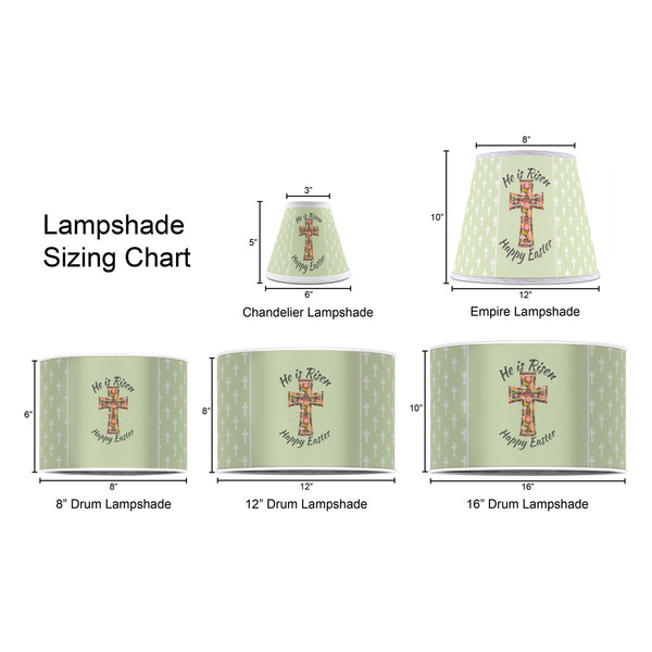 Easter Cross Lampshade Sizing Chart