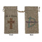 Easter Cross Large Burlap Gift Bags - Front & Back