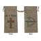 Easter Cross Large Burlap Gift Bag - Front & Back