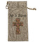 Easter Cross Large Burlap Gift Bag - Front