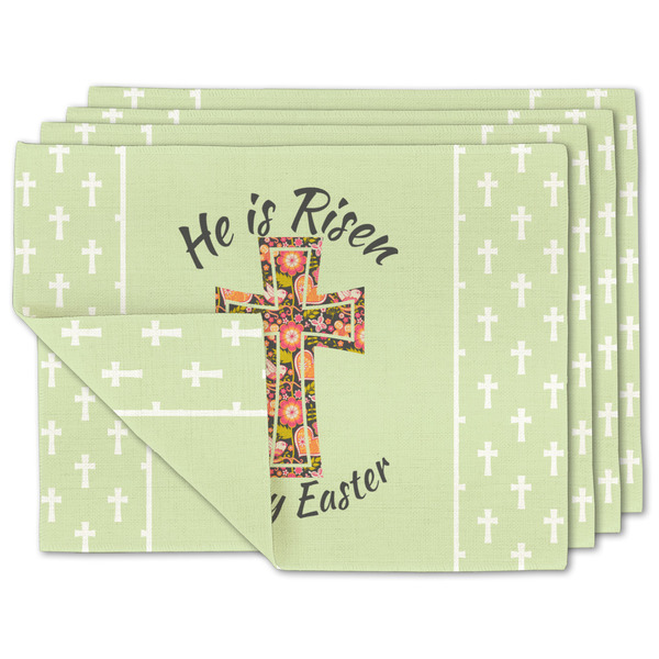 Custom Easter Cross Double-Sided Linen Placemat - Set of 4