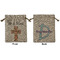 Easter Cross Medium Burlap Gift Bag - Front & Back