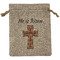 Easter Cross Medium Burlap Gift Bag - Front