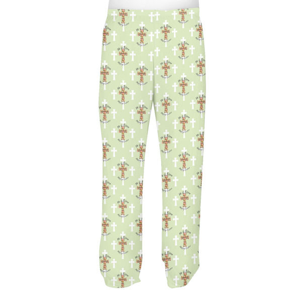 Easter Cross Men's Pjs Back - on model