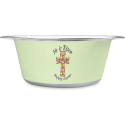 Easter Cross Stainless Steel Dog Bowl - Large