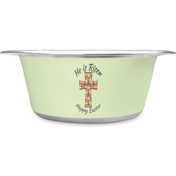 Custom Easter Cross Stainless Steel Dog Bowl - Large