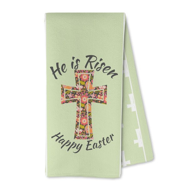 Custom Easter Cross Kitchen Towel - Microfiber