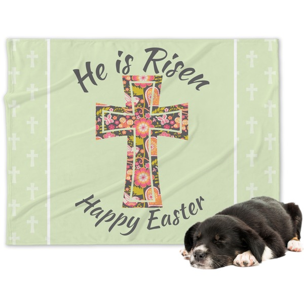 Custom Easter Cross Dog Blanket - Large