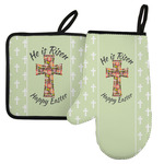 Easter Cross Left Oven Mitt & Pot Holder Set