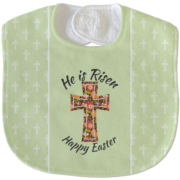 Custom Easter Cross Velour Baby Bib