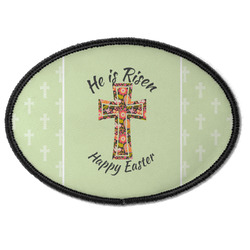 Easter Cross Iron On Oval Patch