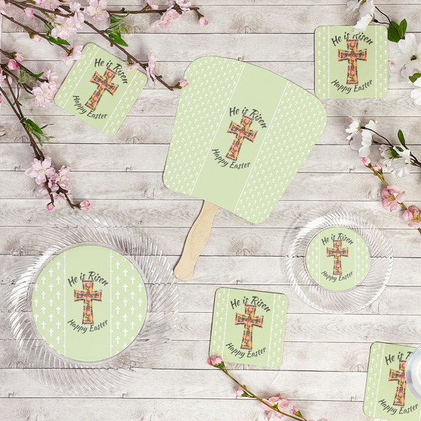 Easter Cross Party Supplies Combination Image - All items - Plates, Coasters, Fans