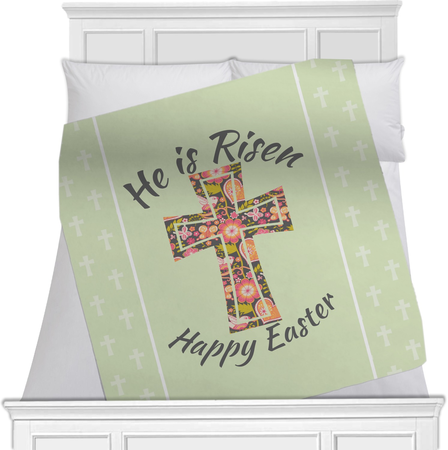 Custom Easter Cross Minky Blanket YouCustomizeIt