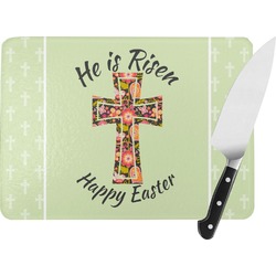 Easter Cross Rectangular Glass Cutting Board