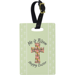 Easter Cross Plastic Luggage Tag - Rectangular
