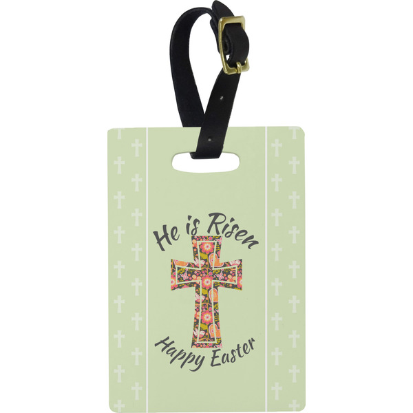 Custom Easter Cross Plastic Luggage Tag - Rectangular